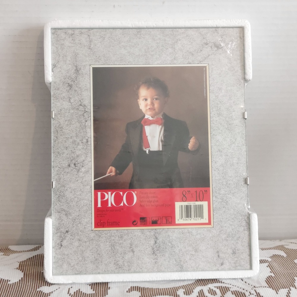 PICO Vintage 1992 Glass Clip Frame 8x10 Frameless Minimalist Made in Italy Chic